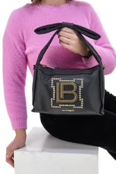 Borsa a Mano Nero con Fiocco GLOOMY 118-3