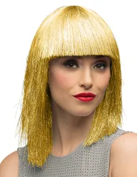 Glitzer Perücke Gold für Damen - female