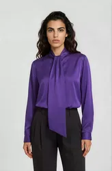 SLIGHTLY FLARED BLOUSE WITH BOW TIE female