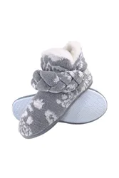 Women's Knitted Fleece Slippers Booties - - Size: 8