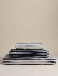Pure Cotton Narrow Stripe Towel Navy Mix
