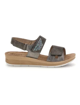 Sandali grigi con plantare anatomico 66 FC 36 - Inblu - FashionsVida