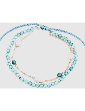 Pulsera de cordón e hilo áfrica moda acabada en oro amarillo de 18 quilates con amazonita - Luxenter - FashionsVida