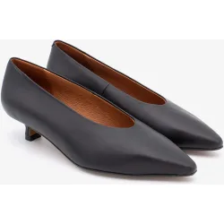 Zapatos de salón de mujer de piel con escote alto