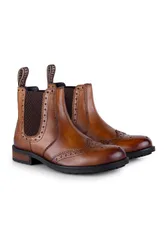 Bray Mens Leather Casual Slip On Dealer Boots