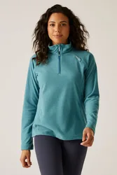 Womens Half Zip Fleece Top - Teal - Size 12 Uk