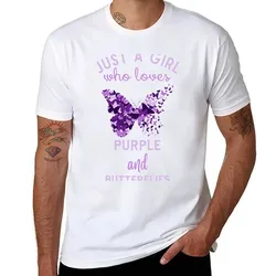 Love Purple and Butterflies T-Shirt man t shirt luxury t shirts with prints T-Shirt