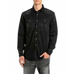 Camicia A Maniche Lunghe M13l1.000.1522c Washed Black M