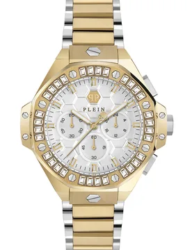 Chrono Royal Unisex'S Multicolour Watch Pwpsa0324 - Silver & Gold Stainless Steel - One Size - Philipp Plein - FashionsVida