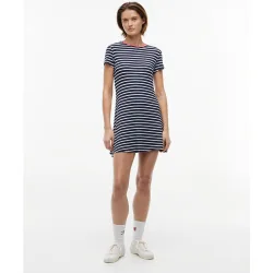 Vestido de mujer de corte mini con diseño a rayas