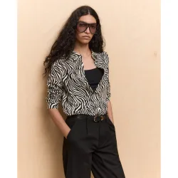 Camisa de viscosa de manga larga de mujer