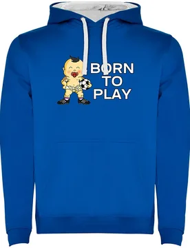 Sweat à Capuche Born To Play Football Two-colour Royal Blue / White M - Kruskis - FashionsVida