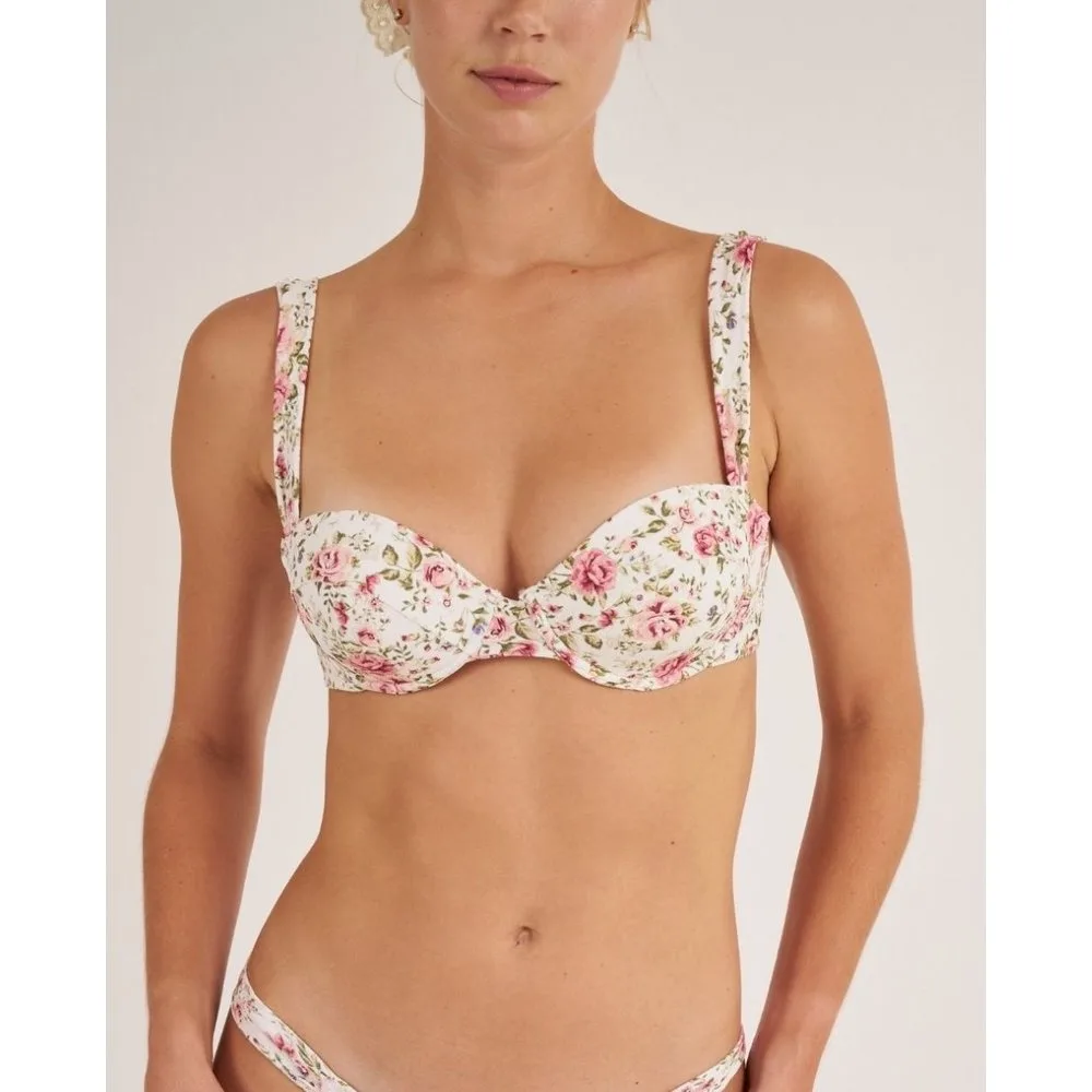 Top de bikini balconet con foam y estampado floral - Bohodot - FashionsVida