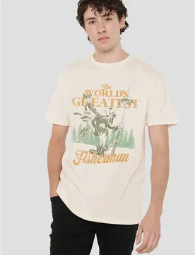 Unisex Mickey & Friends Greatest Fisherman Goofy Dad T-Shirt, Natural in Beige Size: 3XL - Beige - Size: 3XL - Disney - FashionsVida