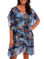 Womens Seraya Sands Kaftan - Blue Polyamide - Size Medium