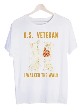 Veteran's Military Boots and Flag Graphic Tee, Short Sleeve Crew Neck T-Shirt for Patriotic Casual Wear - Aliexpress - FashionsVida
