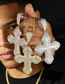New Arrivals Hip Hop Cross Pendant Necklace Iced Out Bling CZ Cubic Zirconia for Men Fashion Classics Charm Jewelry - Aliexpress - FashionsVida