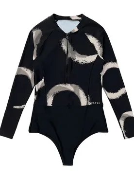 Shorty à Manches Longues Avec Fermeture éclair Frontale Jayde One Piece 2 Mm Black Allover L - Mystic - FashionsVida