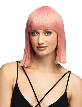 Luxus Damen-Perücke Bob-Schnitt Pastellrosa hitzebeständig - female - BOLAND BV - FashionsVida