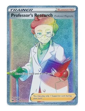 Pokemon Sword & Shield (Base) 209/202 Professor's Research [Magnolia] (Rainbow Rare) - Pokémon - FashionsVida