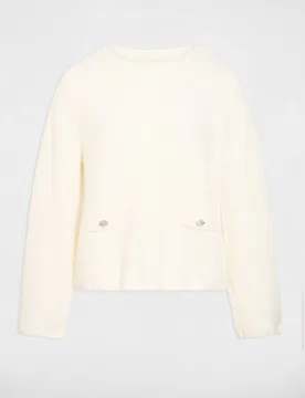 Jersey de mujer en fibra gruesa con cuello redondo - Morgan - FashionsVida