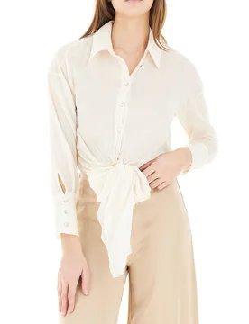 KOCCA Camicia con fiocco BURRO L - Kocca - FashionsVida