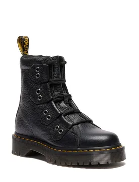 Bikerboot - 1460 BEX LTT 4 Tie Boot - Black Milled Nappa - EU36 bis EU41 - für Damen - Größe EU37 - schwarz - Frauen - female - Dr. martens - FashionsVida