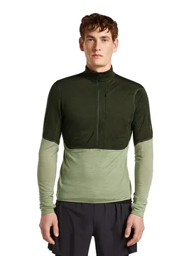 Merino Blend 200 Realfleece™ Descender Half Zip Sweatshirt Dark Loden / Lichen / Cb S Men - Icebreaker - FashionsVida