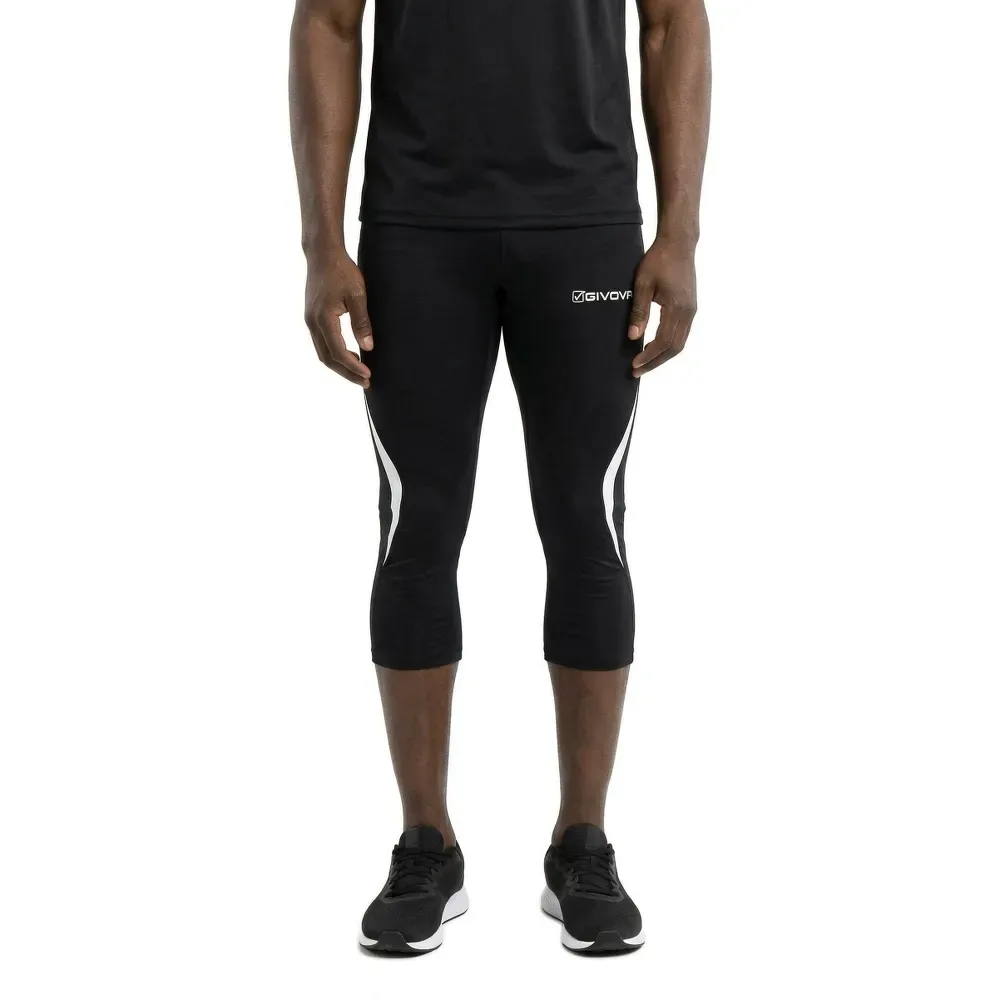 Leggings Corti Running Black L - Givova - FashionsVida
