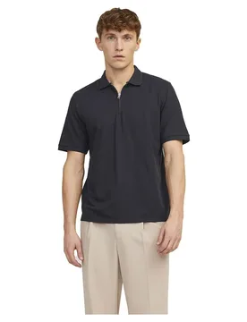 Polo à Manches Courtes Mac Zip Dark Navy M - Jack & jones - FashionsVida