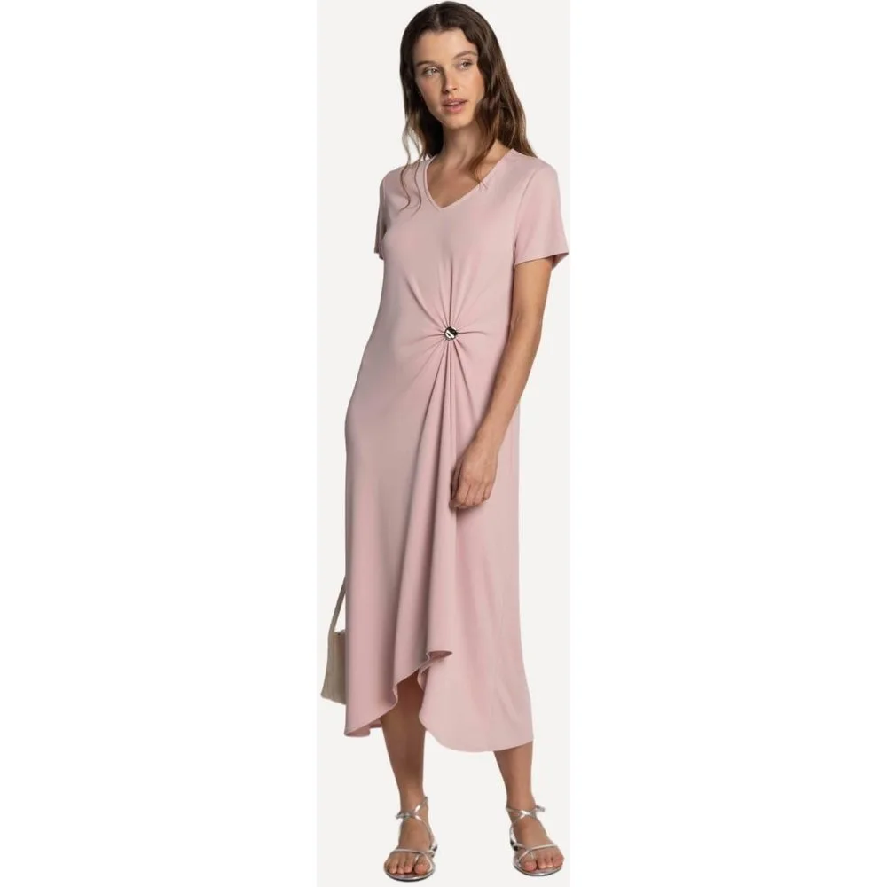 Vestido de punto circular fruncido - Naulover - FashionsVida