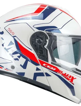 Casco Moto Modulare P/J 569G C-MAX CITY Blu Bianco Rosso taglia XS - Cgm - FashionsVida
