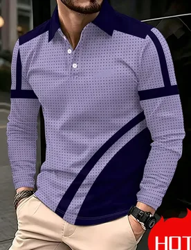 Autumn And Winter Style Men's Long Sleeved Polo Shirt with 3D Polka Dot Print - Street Casual Fashion Comfortable Men's Clothing - Aliexpress - FashionsVida