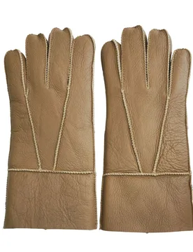 Unisex Tan Sheepskin Gloves With Roll Up/down Cuff - Size X-Large - Infinity Leather - FashionsVida