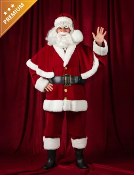 Luxus Weihnachtsmann Kostüm mit Cape Premium Santa Verkleidung für Erwachsene - Thetru B.V. - FashionsVida
