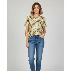 Camiseta de mujer estampada, manga corta