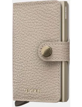 Tarjetero de piel Pebble Latte con protección RFID - Secrid - FashionsVida