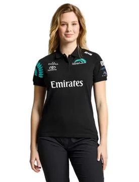 Etnz Deck Short Sleeve Polo Black M Women - SLAM - FashionsVida