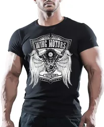 Motorbike Motorcycles American Motorcyclist Rider Wing Motors T-Shirt. Summer Cotton O-Neck Short Sleeve Mens T Shirt New S-3XL