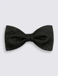 Paisley Pure Silk Bow Tie Black male