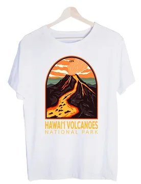 Men's Volcano Nature Graphic Tee, Short Sleeve Crew Neck T-Shirt with Retro Style for Casual Outdoor and Vacation Wear - Aliexpress - FashionsVida