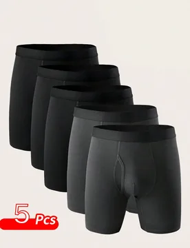 Paquete de 5 calzoncillos bóxer suaves y cómodos para hombres, en colores surtidos, con 7 opciones de talla XXL - Shein - FashionsVida