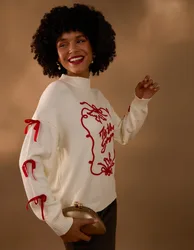 Christmas Tis The Season Jumper - L / IVORY - female