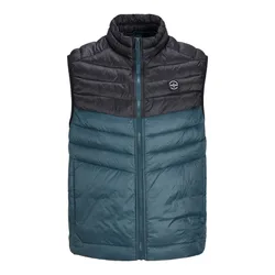 Mens Sleeveless Gilet – Zipper Closure And High Neck - Green - Size Medium