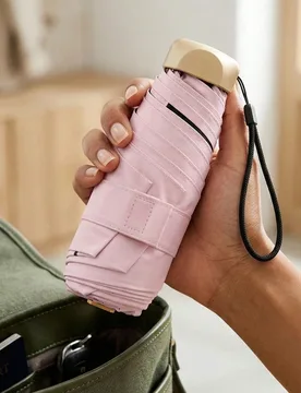 Paraguas plegable mini de 19cm/7.5 pulgadas, sombrilla portátil para exteriores, paraguas con protección UV y bolsa de almacenamiento, paraguas de p - Shein - FashionsVida