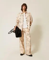 Pantalon en bull avec imprimé floral