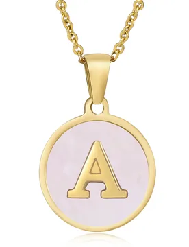 New Design 26 A-Z Initial Letter Name Pendant Female Gold Color Stainless Steel Alphabet Round Necklace for Women Jewelry Gift - Aliexpress - FashionsVida