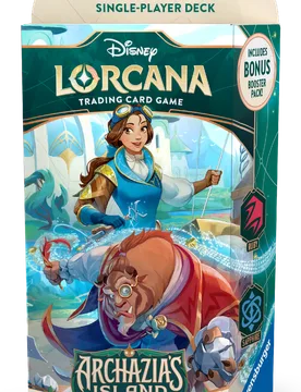 Disney Lorcana: Archazia's Island Starter Deck - Ruby & Sapphire (Belle & Beast) - Ravensburger - FashionsVida