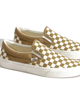 Sneaker Classic Slip-on Color Theory Checkerboard Olive Brown EU 42 1/2 - Vans - FashionsVida