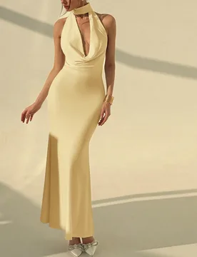Vestido de novia con escote de corazón y silueta de sirena, vestido sexy con espalda descubierta para mujeres M - Shein - FashionsVida